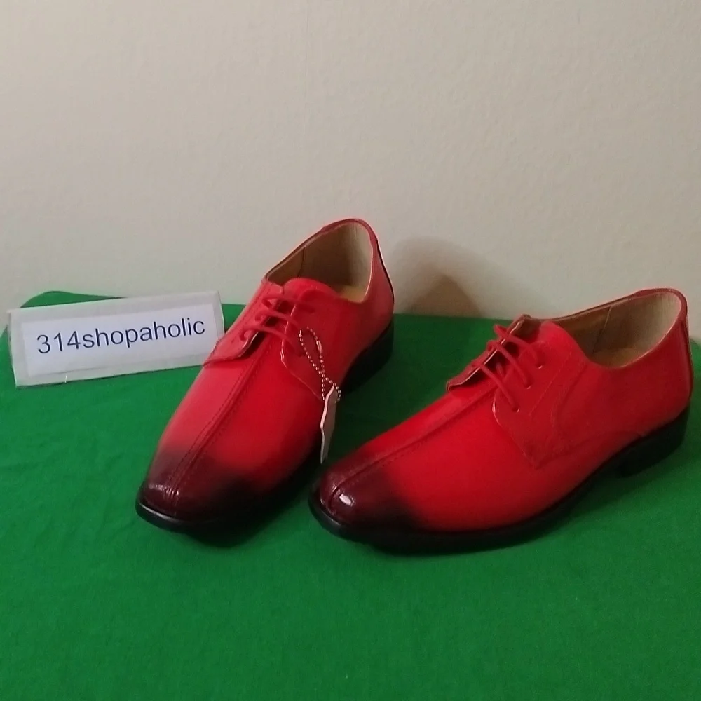 Boys Two Toned Red Dress Shoes